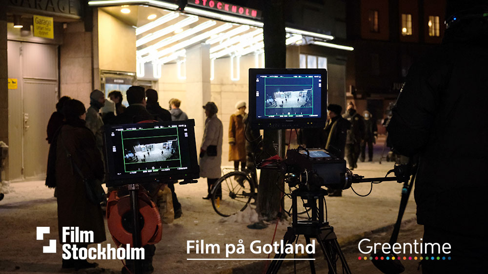 Inspelningsutrustning i fokus under en filminspelning i Stockholm. Foto: Daniel Chilla/Film Stockholm