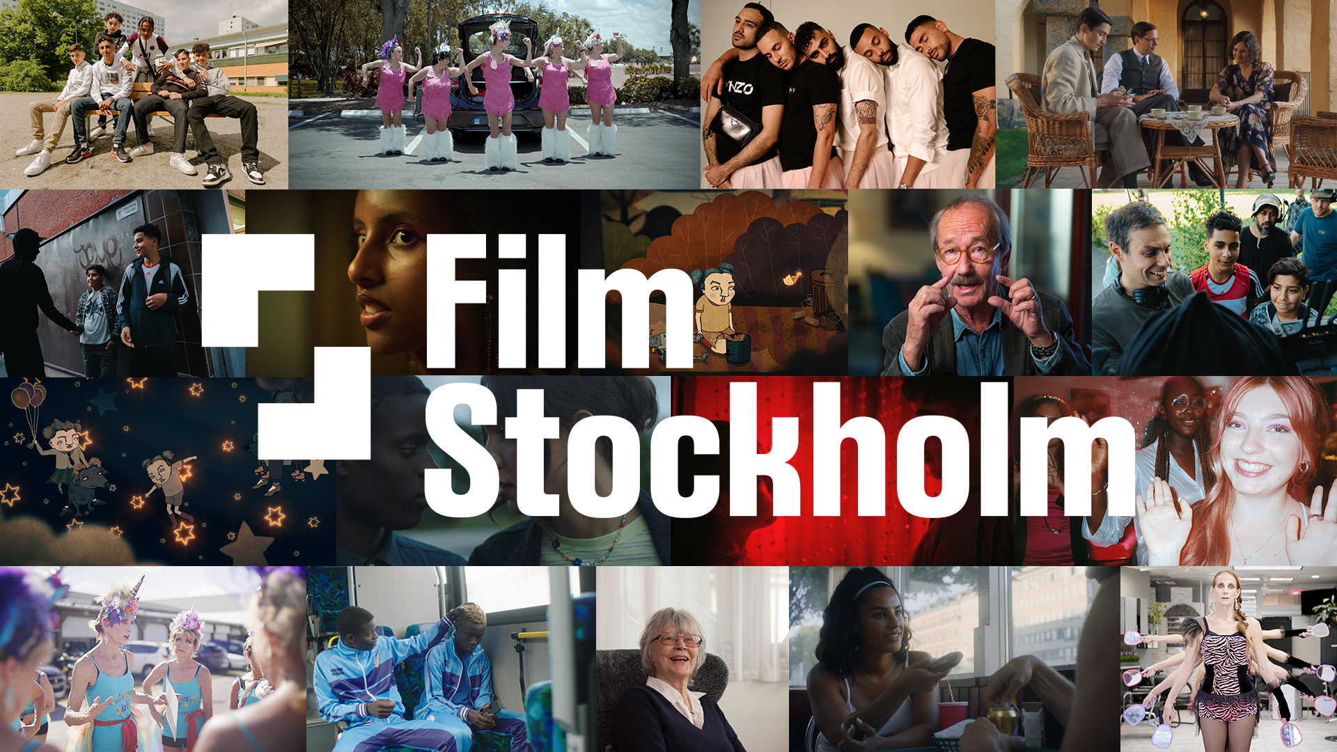 Collage med bilder från några av Film Stockholms samproduktioner.