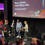 Syntolkning: Bild ur videon från seminariet Rena vinsten med hållbar film.
