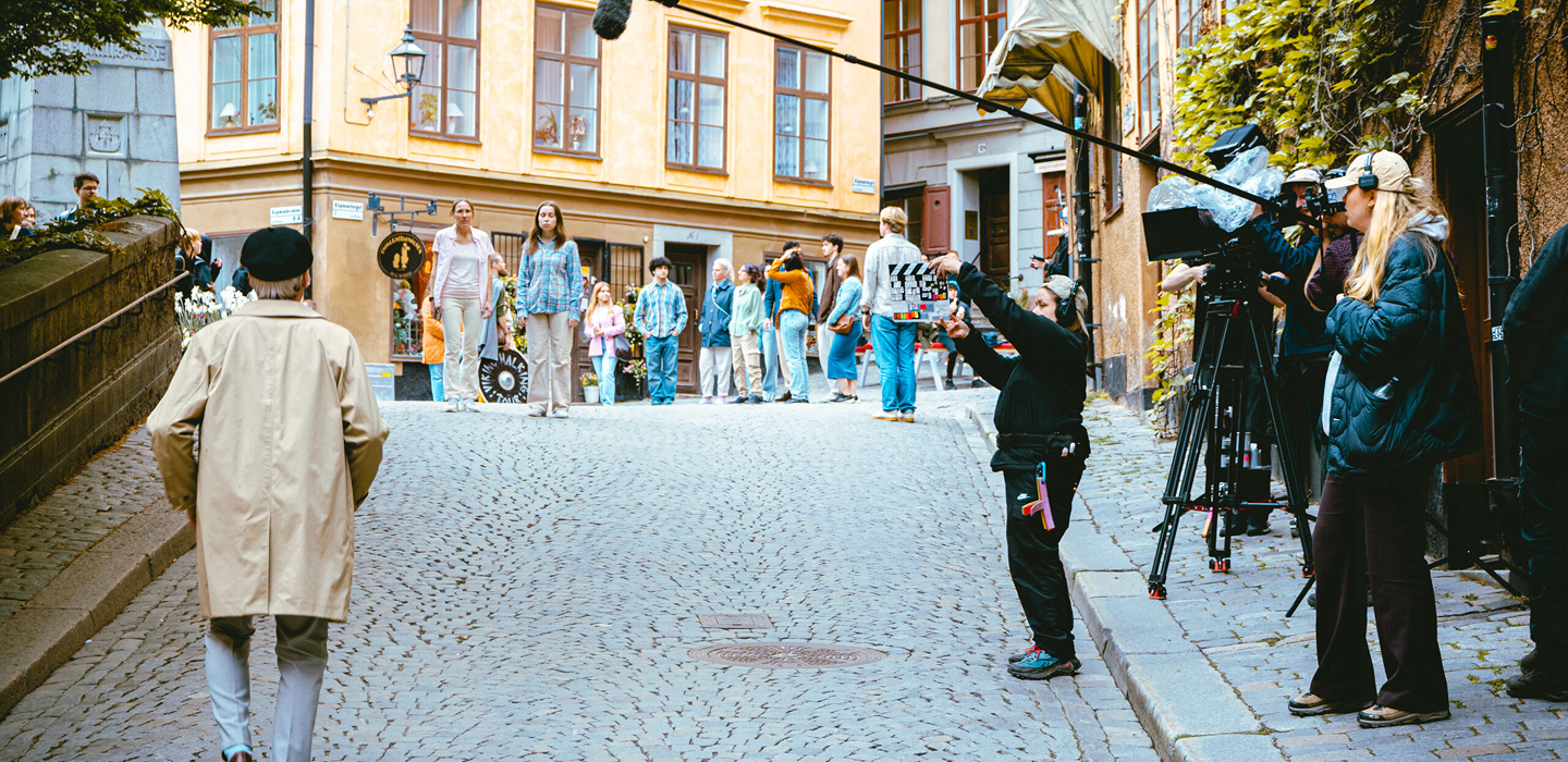 Filminspelning i Gamla stan i Stockholm.
